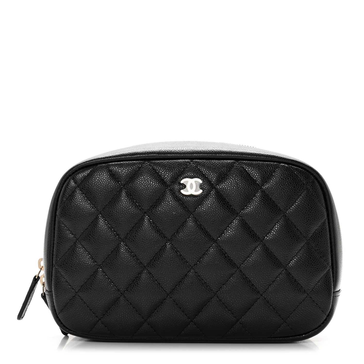Chanel Caviar Quilted Curvy Pouch Cosmetic Case Black 1 of 8