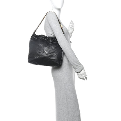 Chanel Shiny Caviar Quilted Monochrome Small Chanel 22  Black 2 of 10