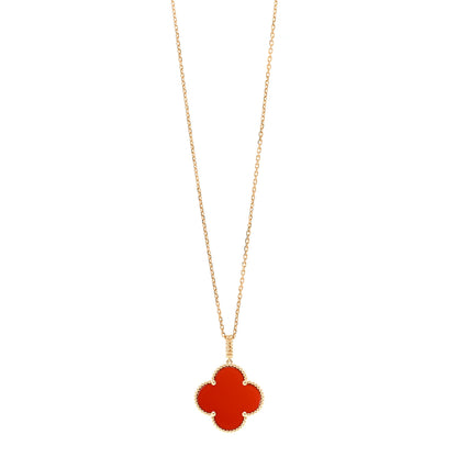Van Cleef & Arpels 18K Yellow Gold Carnelian Magic Alhambra Long Necklace 1 of 6