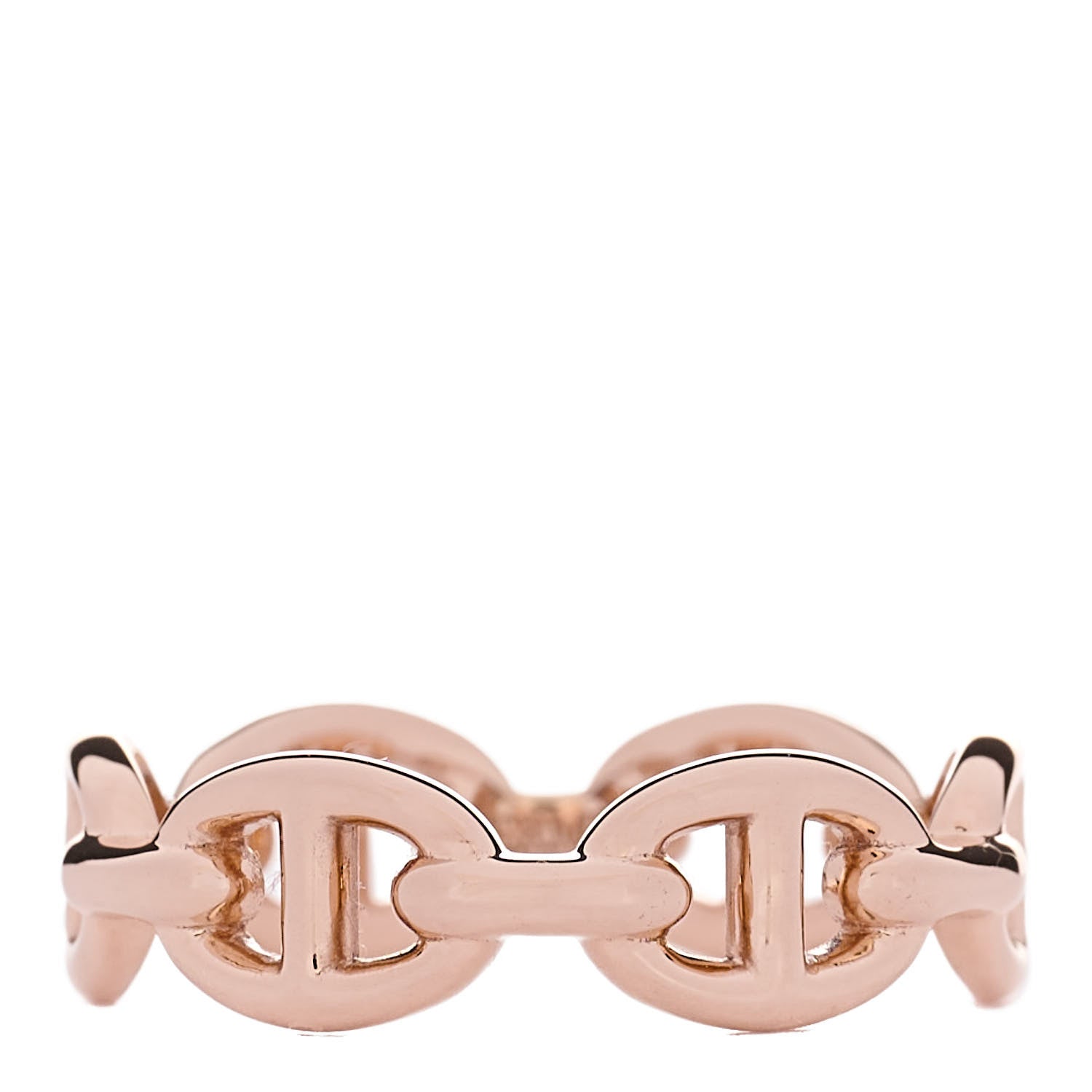 Hermes 18K Rose Gold PM Chaine d'Ancre Enchainee Ring 53 6.5 3 of 7