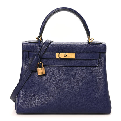 Hermes Togo Kelly Retourne 28 Bleu Encre 1 of 10