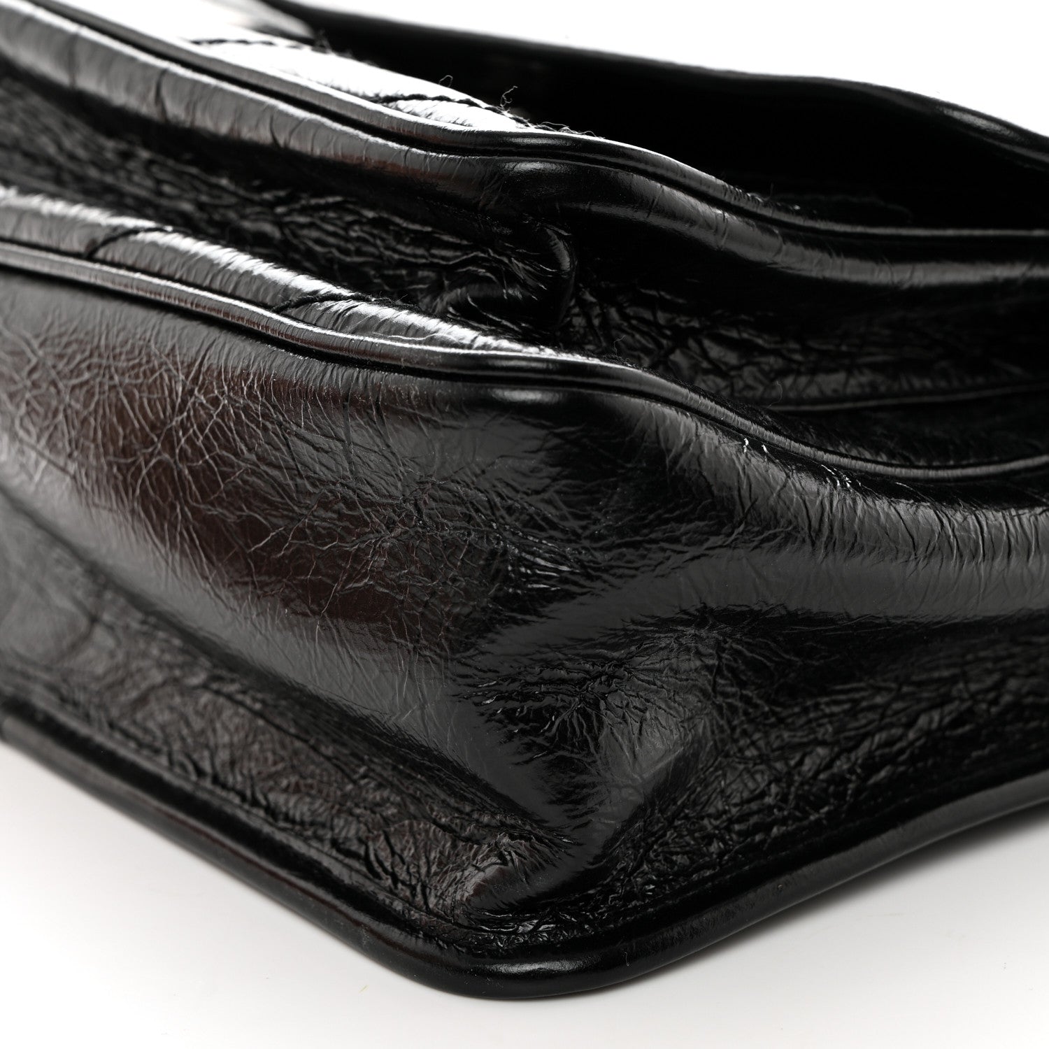 Saint Laurent Crinkled Calfskin Matelasse Monogram Medium Niki Chain Satchel Black 10 of 10