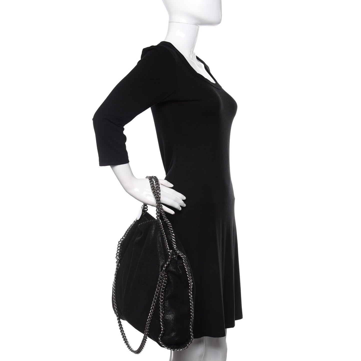 Shaggy Deer Falabella Fold Over Tote Black