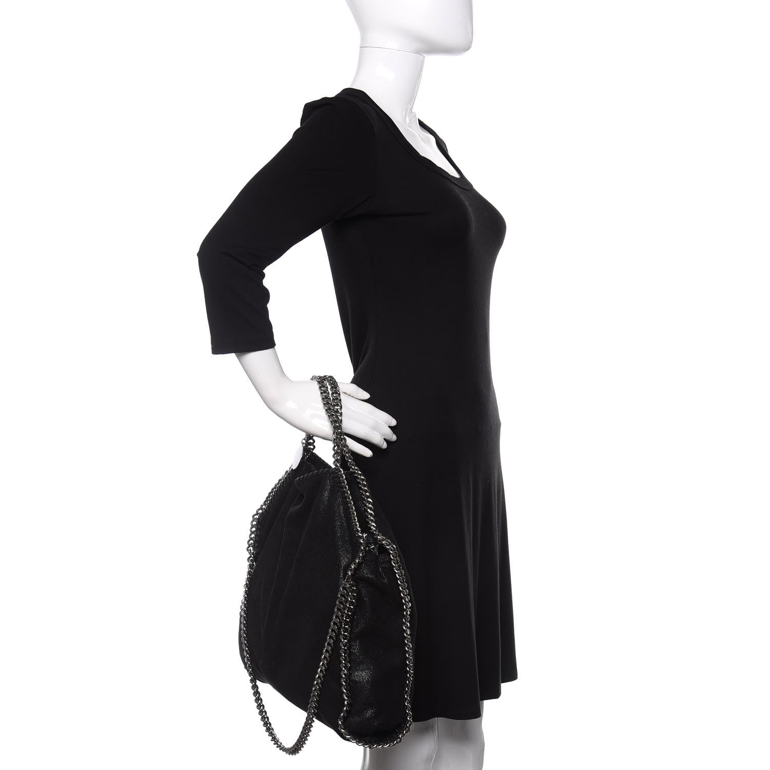 Stella McCartney Shaggy Deer Falabella Fold Over Tote Black 3 of 10