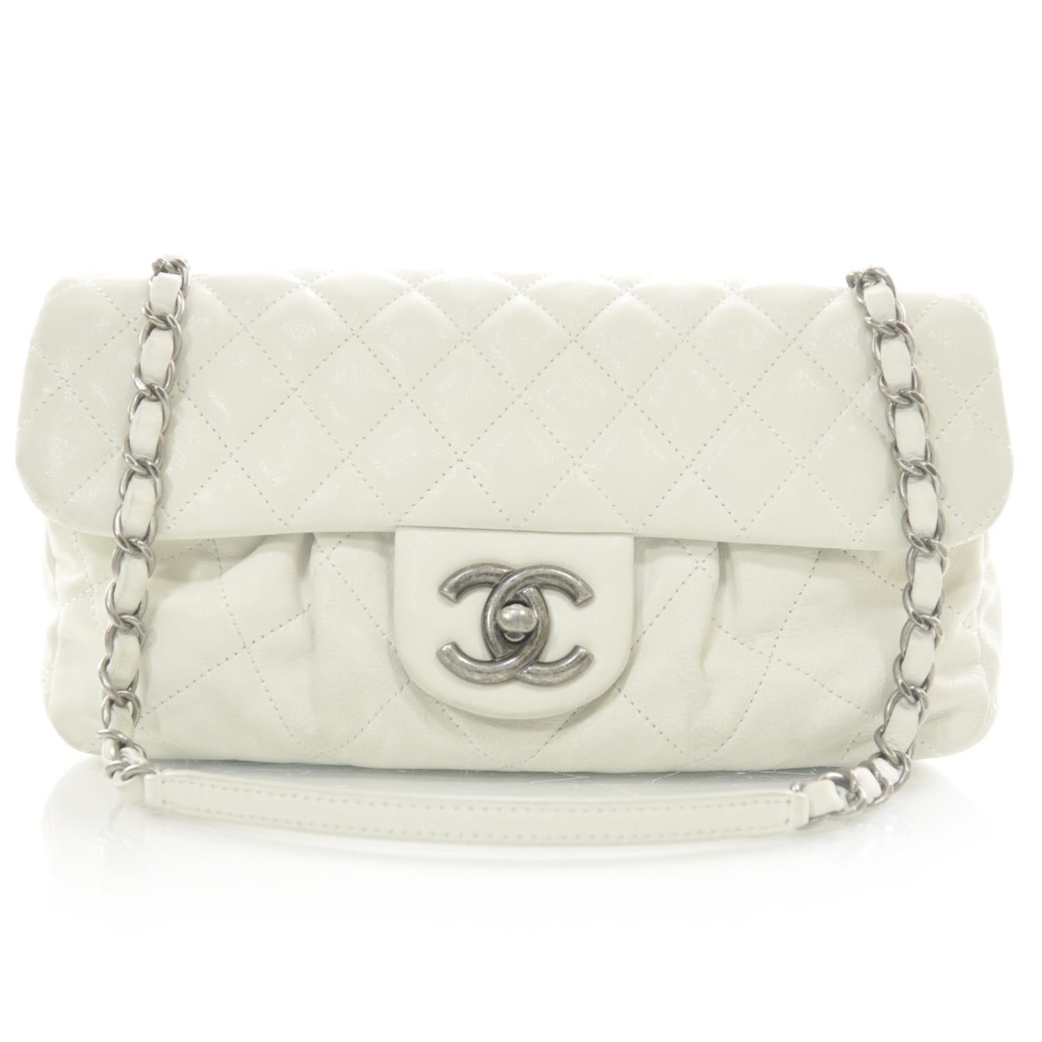 Chanel Iridescent Calfskin Chic Quilt Flap White 1 of 9