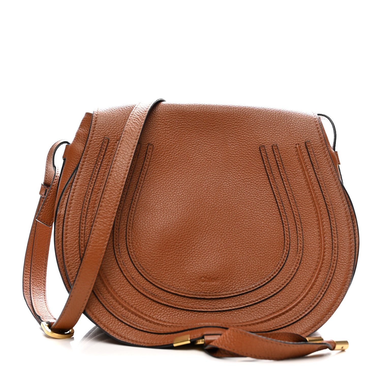 Chloe Calfskin Medium Marcie Round Crossbody Bag Tan 1 of 13