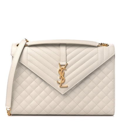 Saint Laurent Grain De Poudre Textured Mixed Matelasse Large Triquilt Monogram Satchel Porcellana 1 of 10
