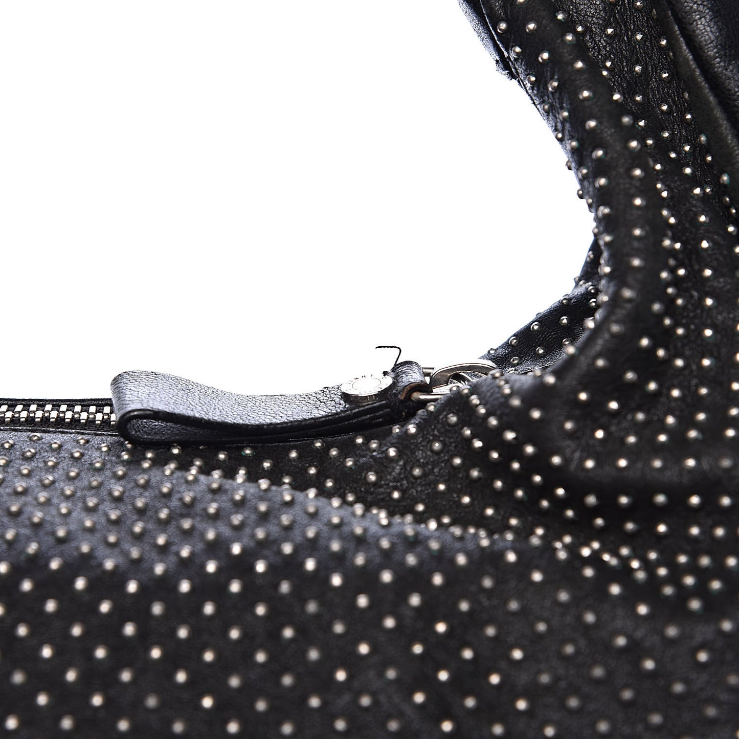 Lambskin Studded Solar Hobo Black