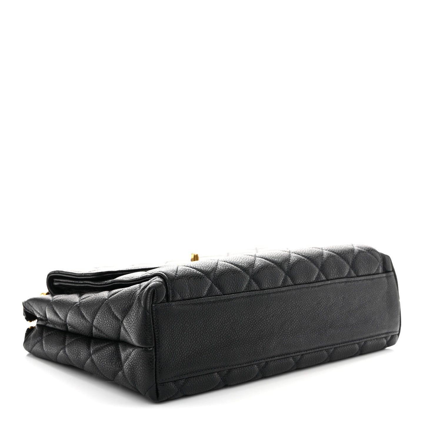 Caviar Quilted Flap Shoulder Bag Black