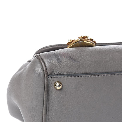 Dolce & Gabbana Grained Deerskin Medium Miss Sicily Satchel Grey 9 of 12
