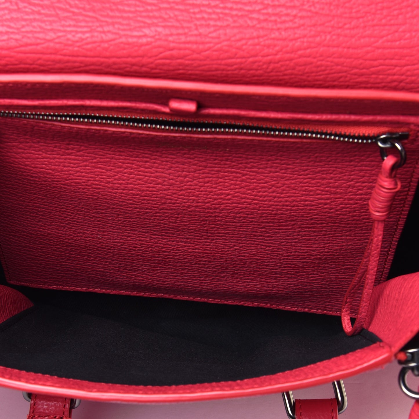 Textured Calfskin Medium Pashli Satchel Raspberry