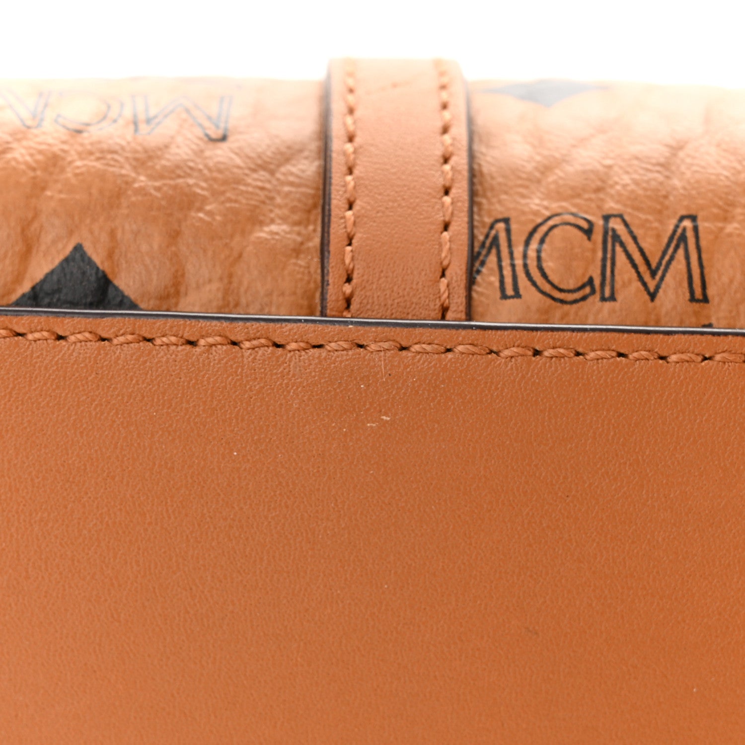 MCM Visetos Mini Toni Shopper Tote Cognac 12 of 12