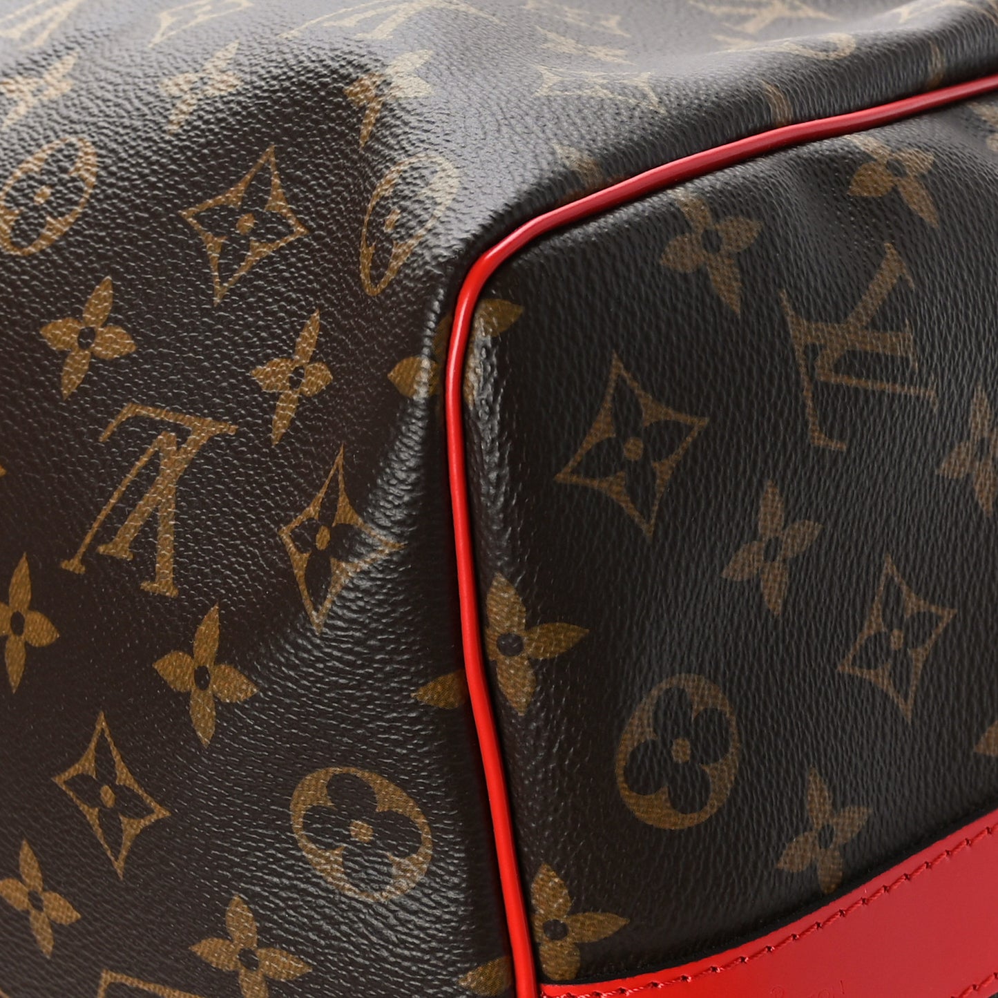 Calfskin Monogram Keepall Bandouliere 50 Coquelicot