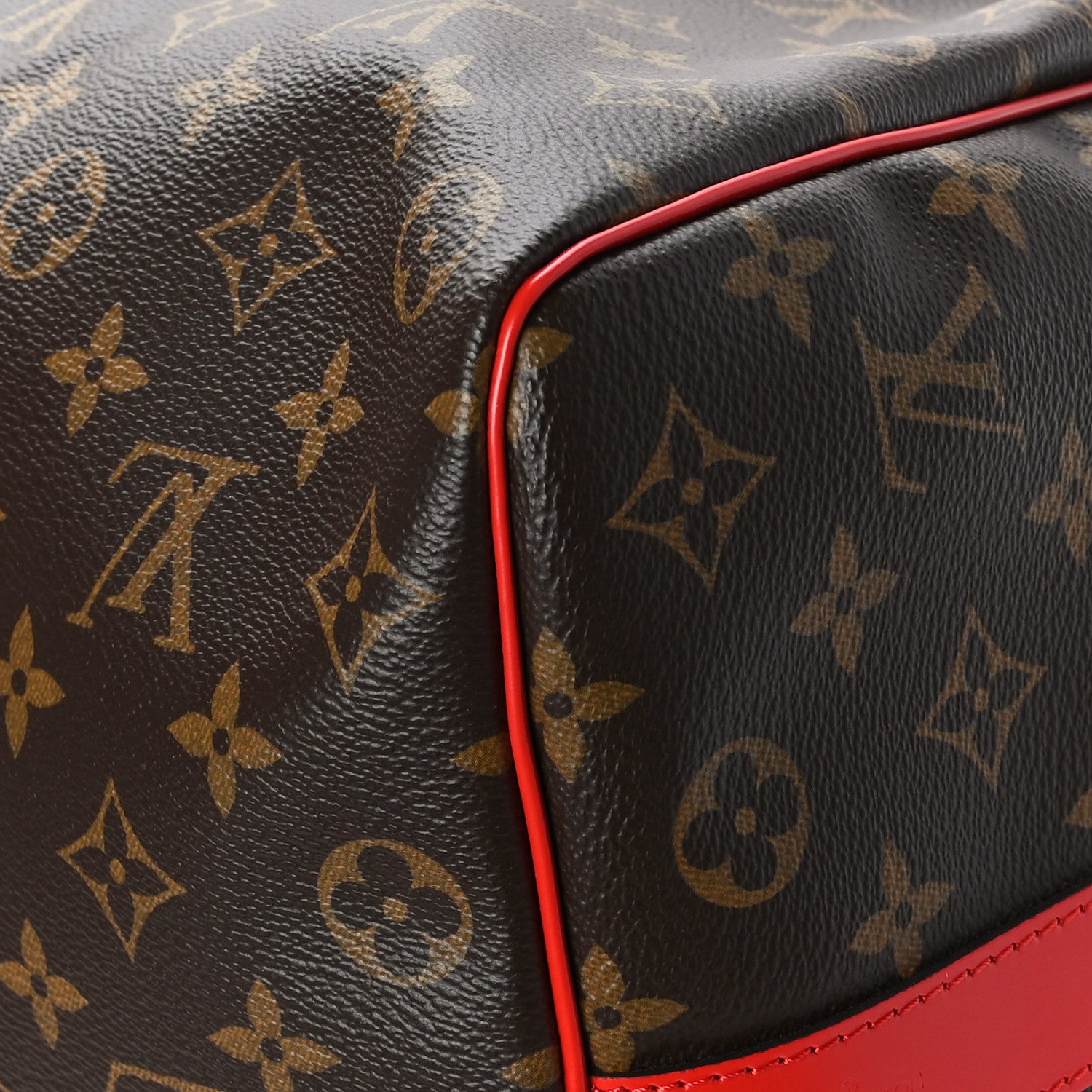 Louis Vuitton Calfskin Monogram Keepall Bandouliere 50 Coquelicot 9 of 9