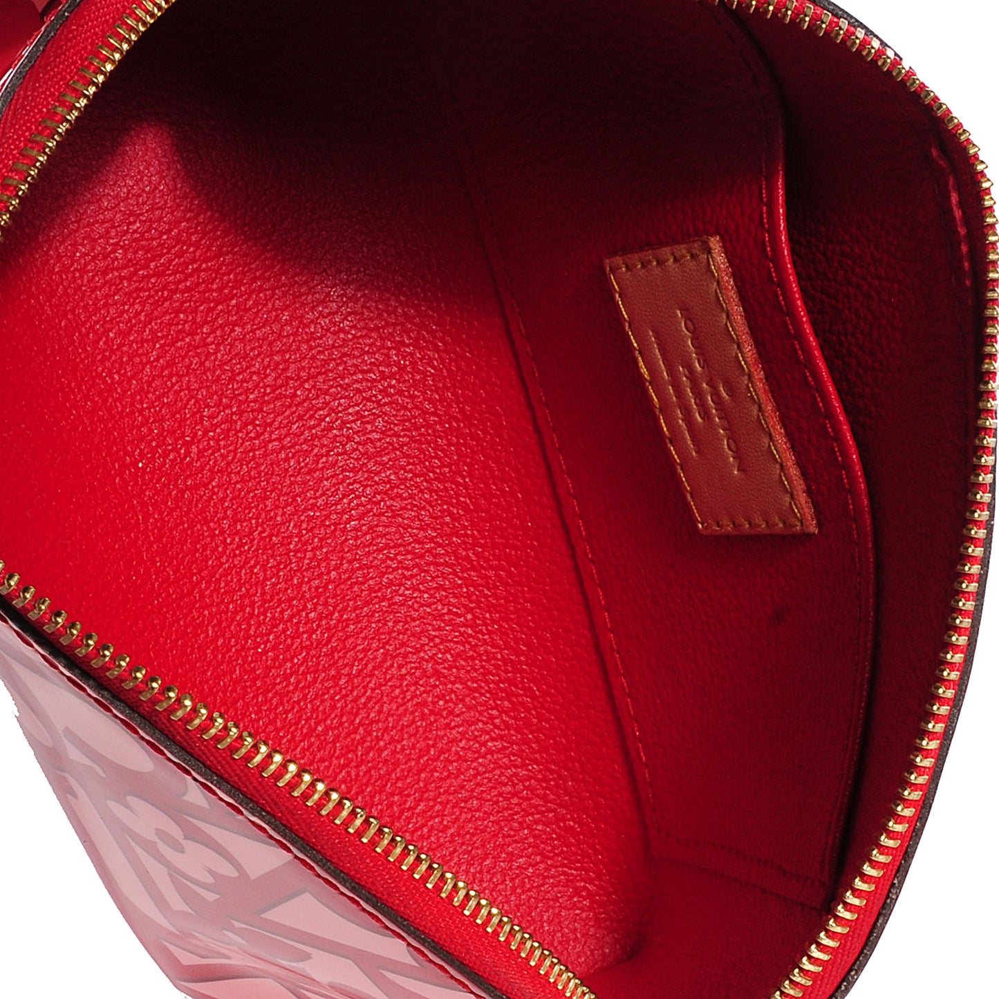 Patent Sweet Monogram Cosmetic Pouch Pomme D’Amour