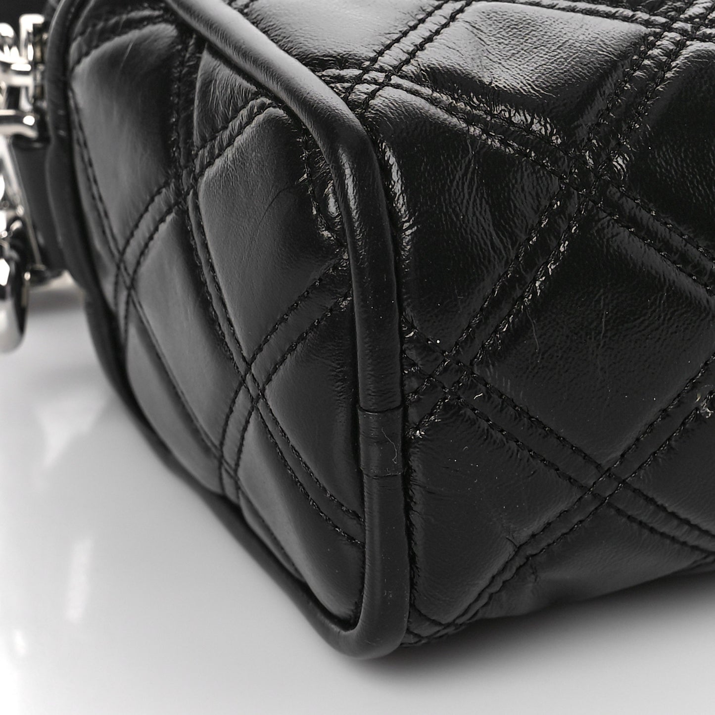 Natural Grain Calfskin Quilted The Softshot 21 Bag Black