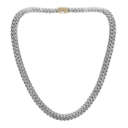John Hardy Sterling Silver 18K Yellow Gold 7.5mm Classic Chain Necklace 3 of 6