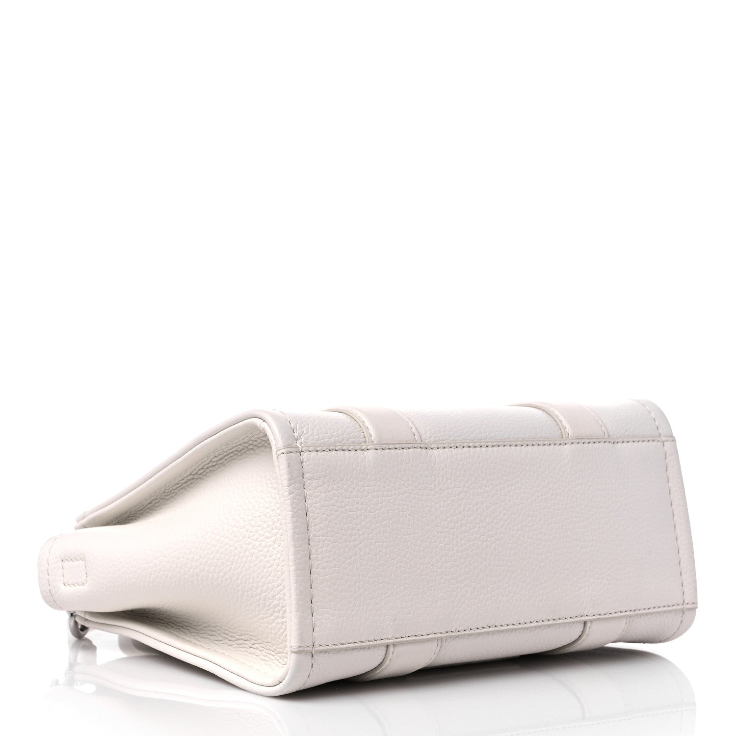 Marc Jacobs Grained Calfskin Mini The Tote Bag Cotton Silver 4 of 12