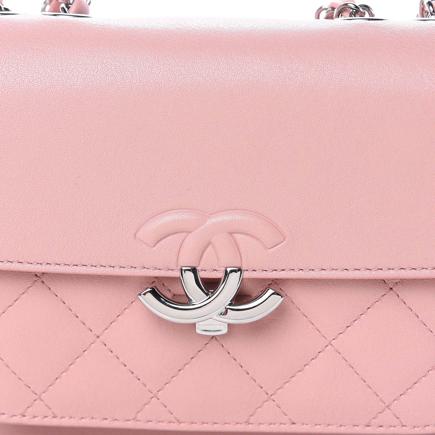Chanel Lambskin Quilted CC Box Flap Light Pink 11 of 13