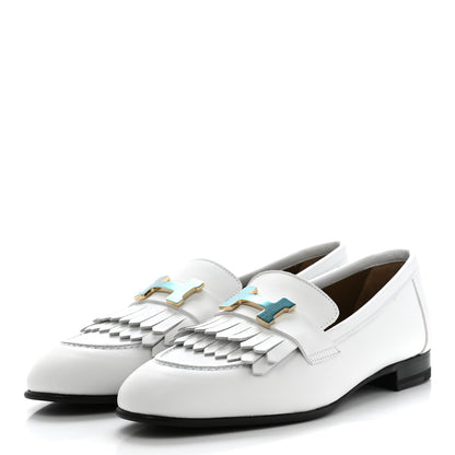 Hermes Calfskin Womens Royal Loafer 36 White 3 of 9