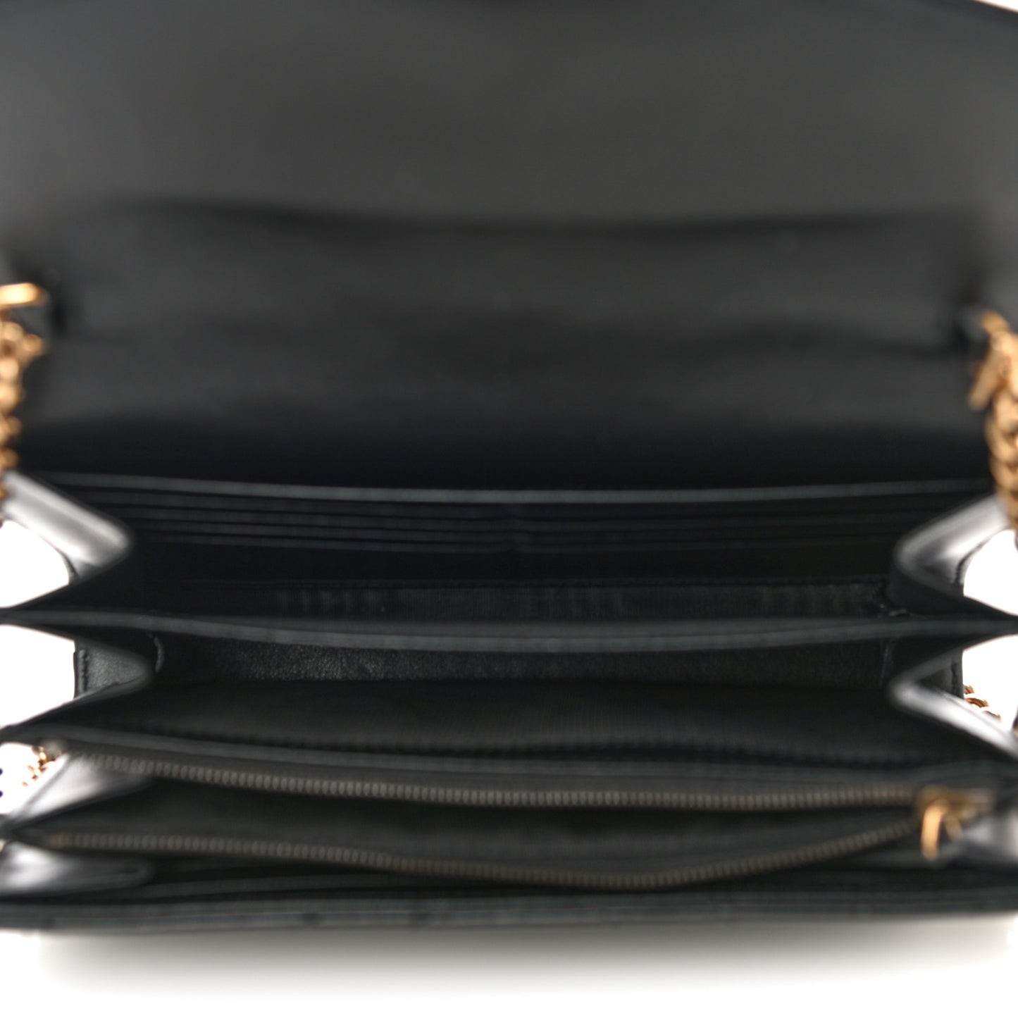 Calfskin Matelasse GG Marmont Chain Wallet Black
