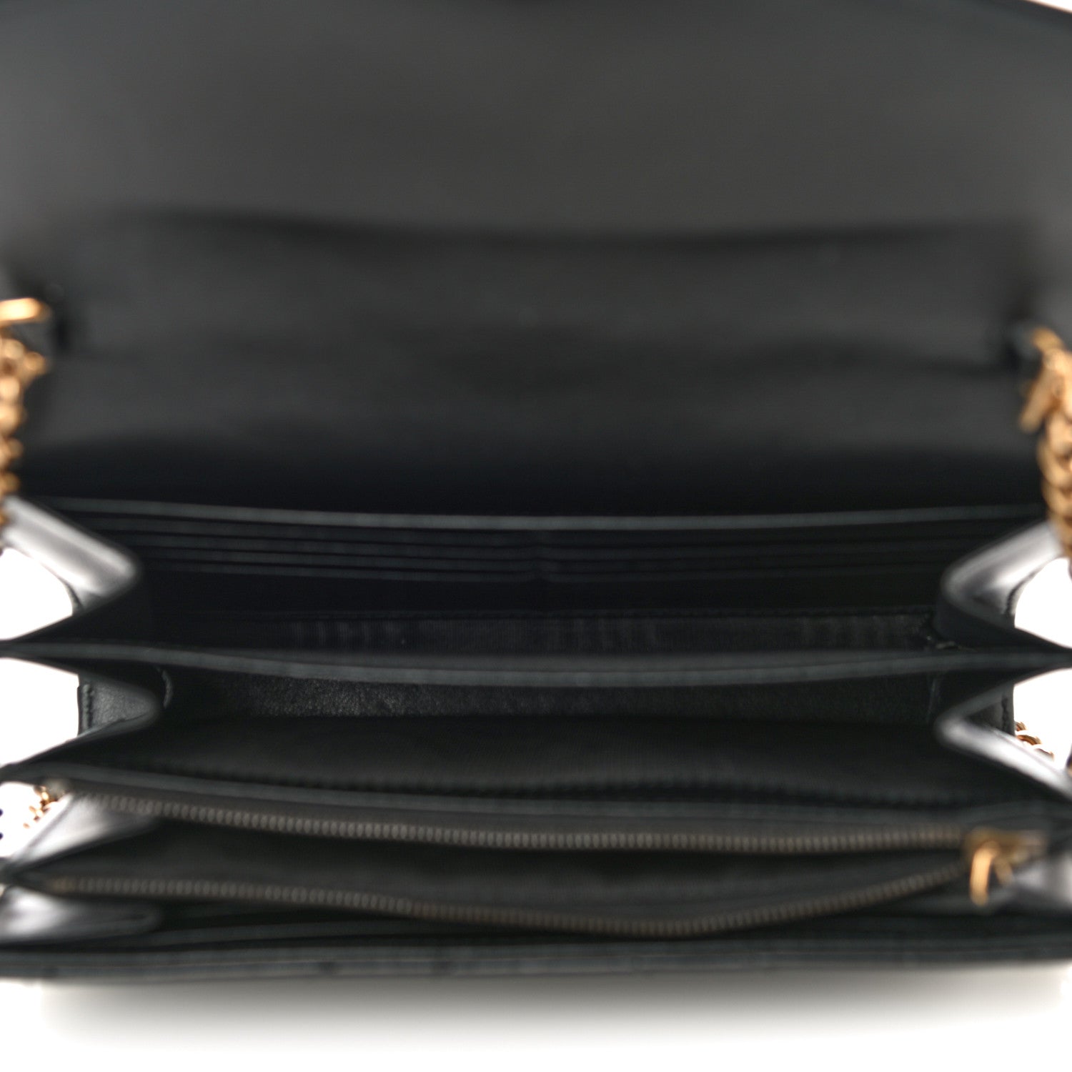 Gucci Calfskin Matelasse GG Marmont Chain Wallet Black 5 of 13