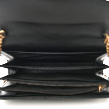 Gucci Calfskin Matelasse GG Marmont Chain Wallet Black 5 of 13