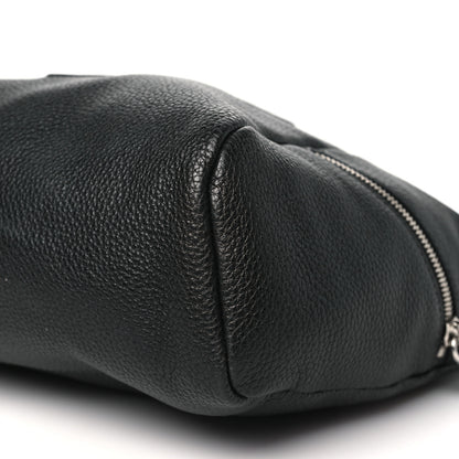 Prada Vitello Daino Triangle Logo Embossed Shoulder Bag Black 9 of 9