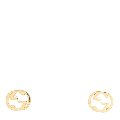 Gucci 18K Yellow Gold Interlocking G Stud Earrings 1 of 5