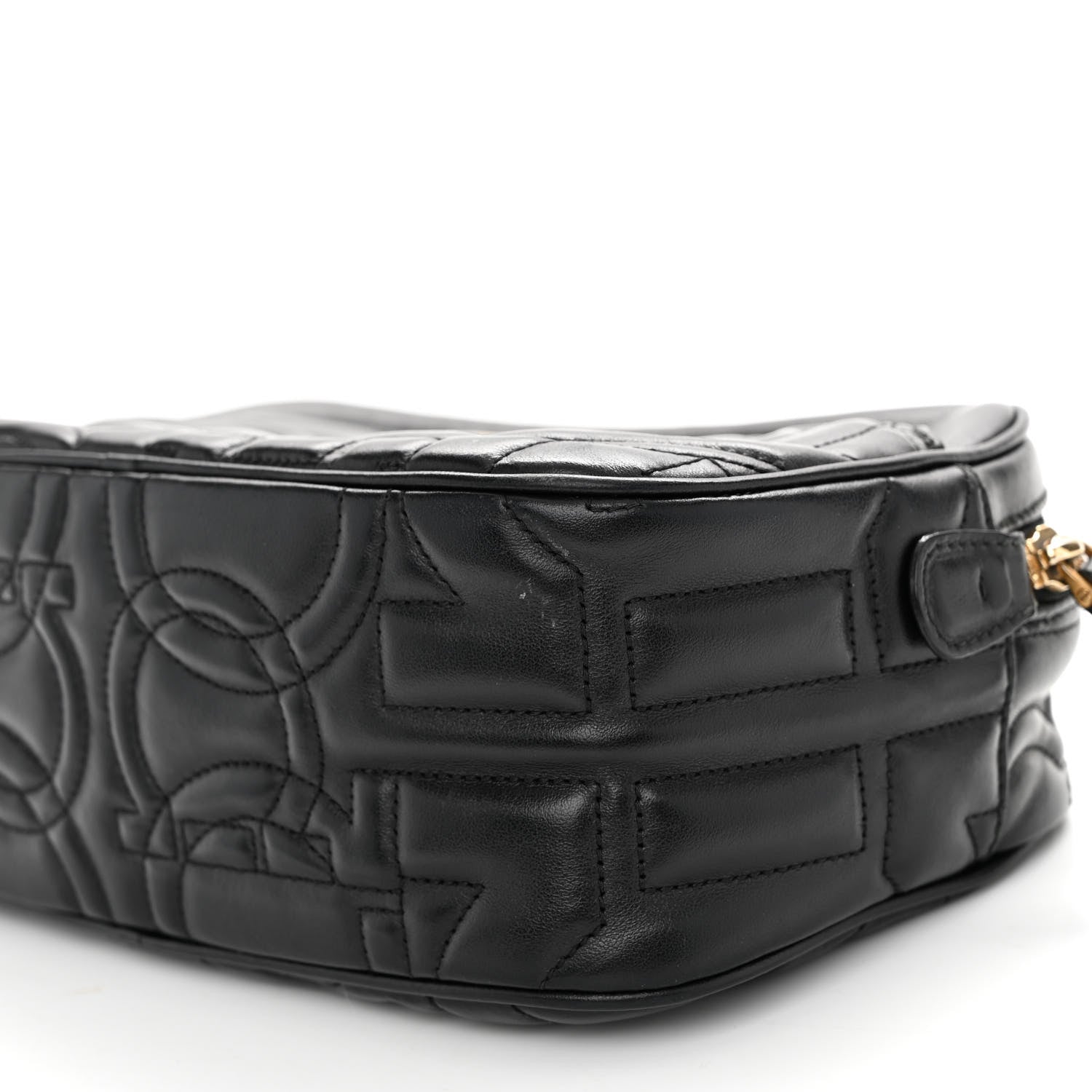 Salvatore Ferragamo Calfskin Quilted Gancini Camera Bag Black 9 of 9
