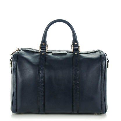 Gucci Calfskin Microguccissima Trim Medium Boston Blue Sapphire 1 of 10