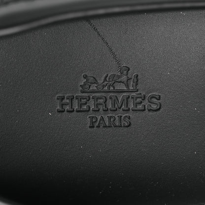 Hermes Glazed Calfskin Womens Hitch Loafers 38 Black 9 of 12