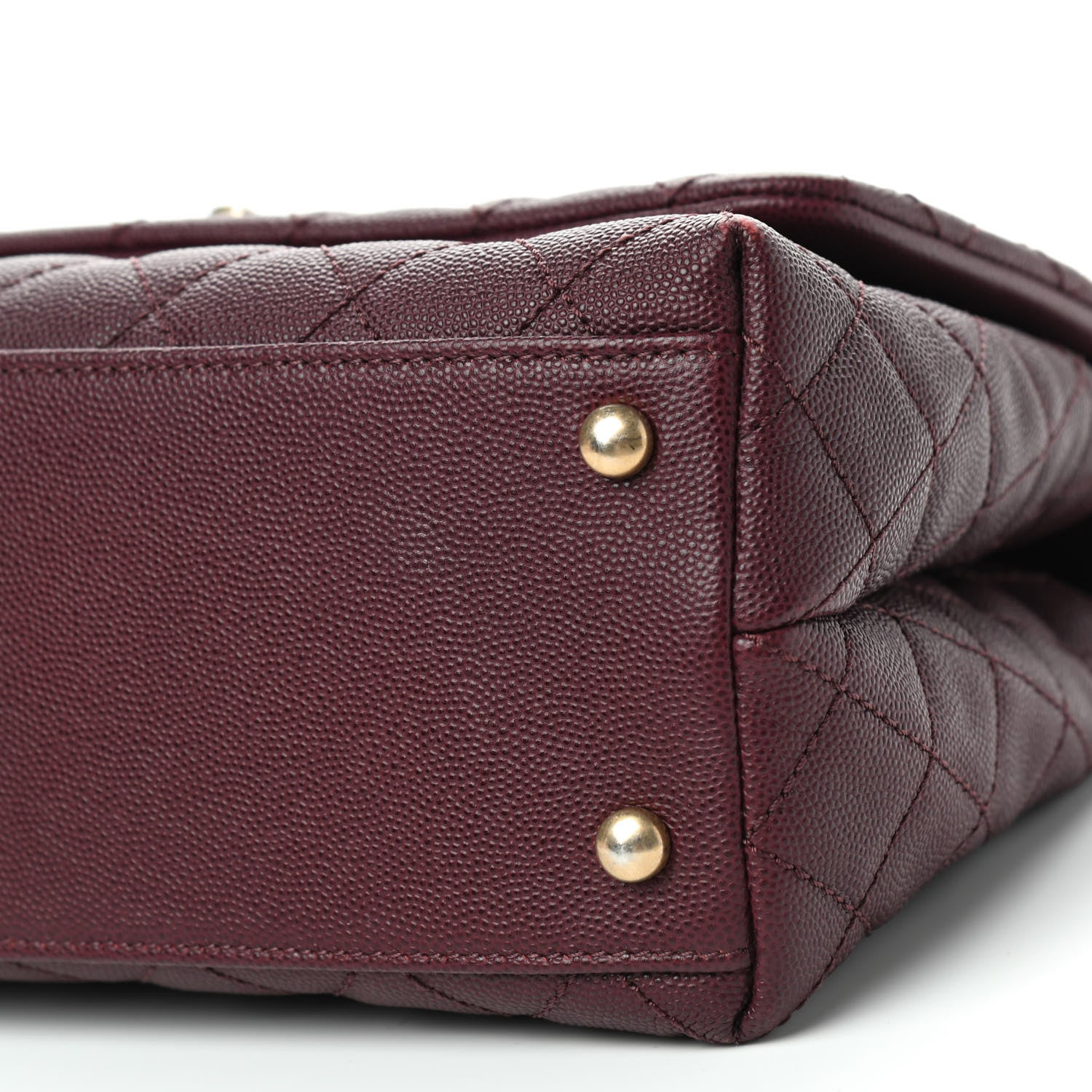 Chanel Caviar Lizard Embossed Quilted Small Coco Handle Flap Burgundy 6 of 8