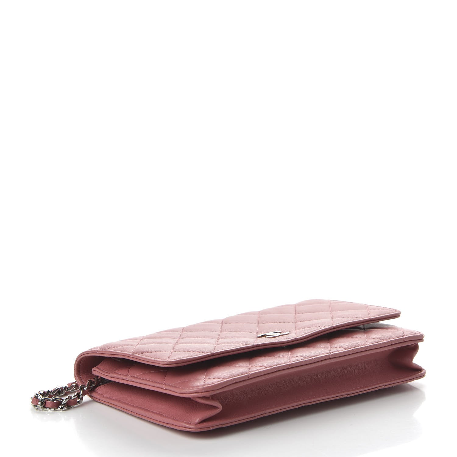 Chanel Lambskin Quilted Wallet On Chain WOC Pink 4 of 11