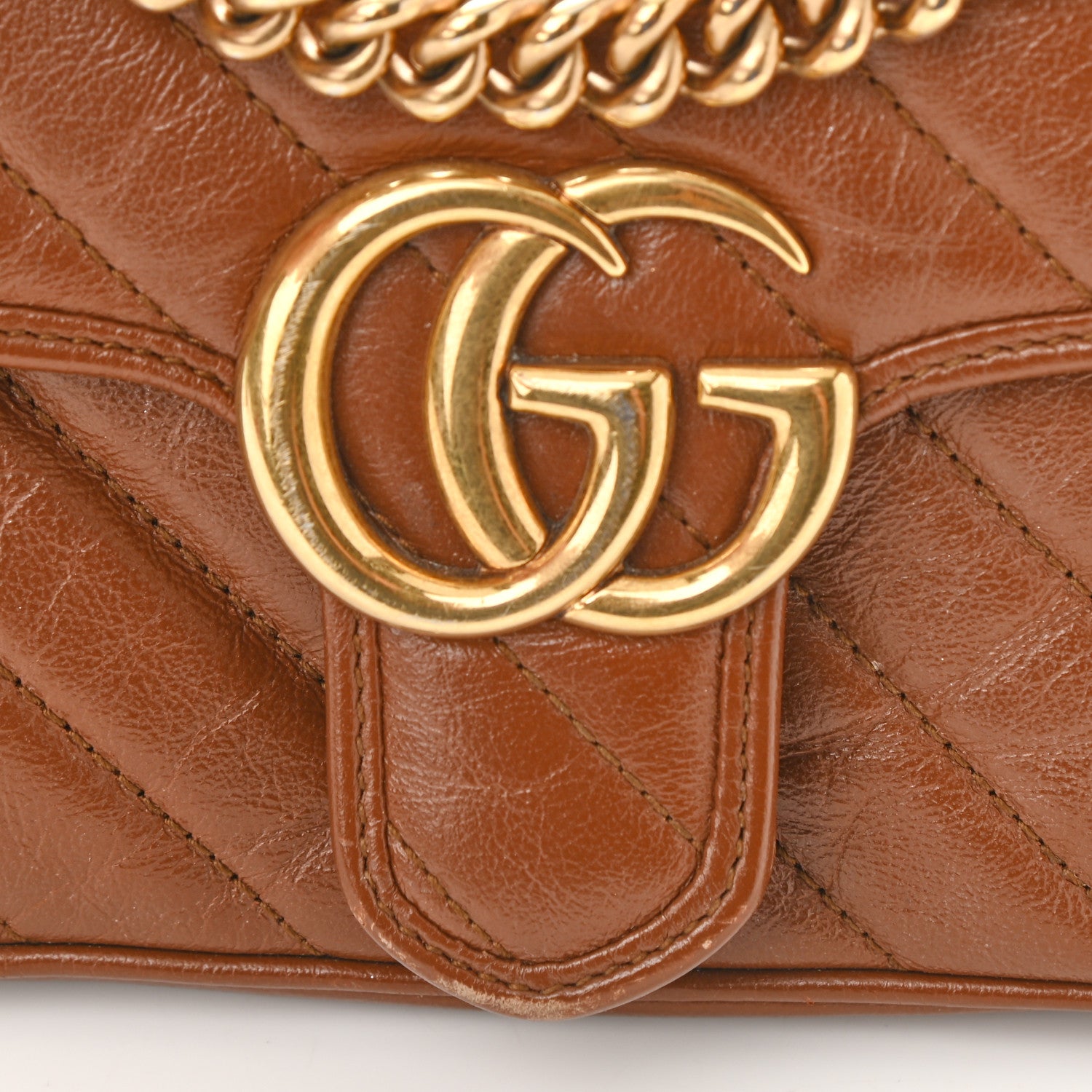 Gucci Azalea Calfskin Matelasse Diagonal Mini GG Marmont Shoulder Bag Cuir 13 of 13