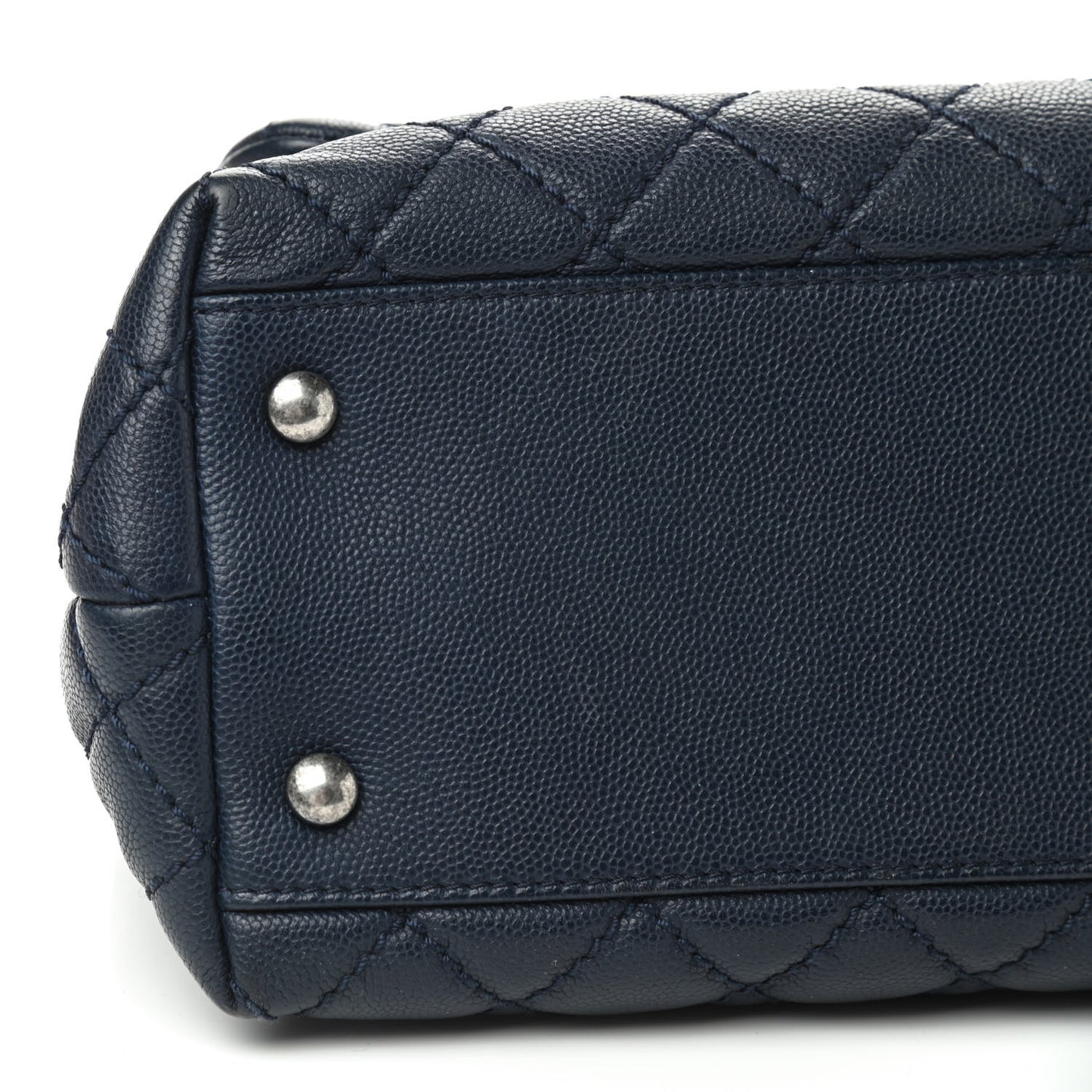 Caviar Quilted Small Coco Handle Flap Navy