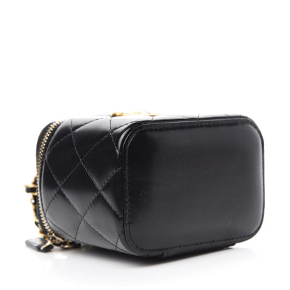 Chanel Calfskin Quilted Mini Perfect Fit Vanity Case With Chain Black 4 of 11