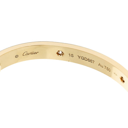 Cartier 18K Yellow Gold 4 Diamond LOVE Bracelet 15 6 of 9
