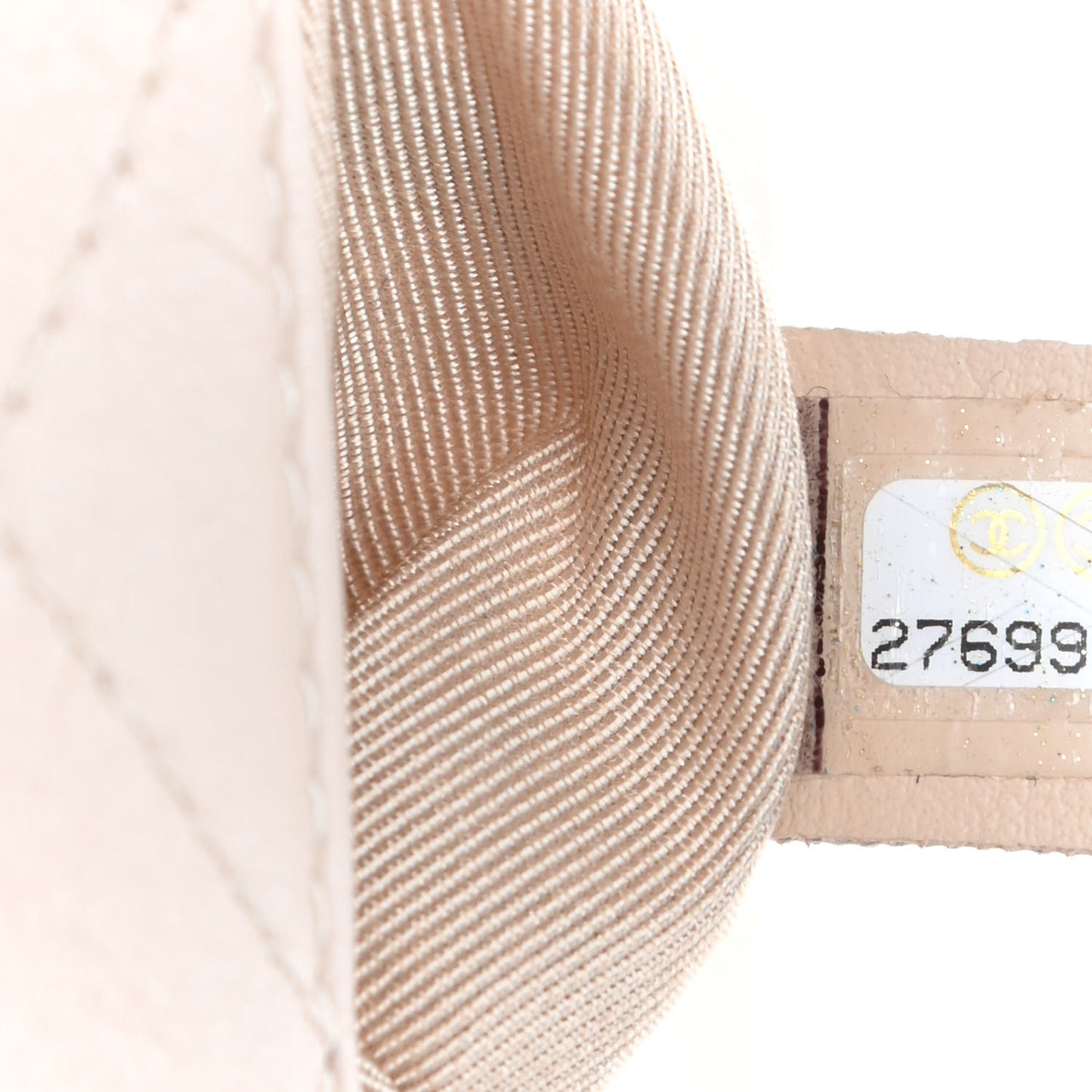 Calfskin Stitched Flap Light Beige