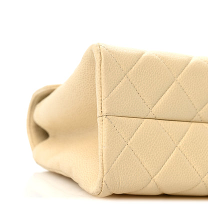 Chanel Caviar Quilted Medium Single Flap Light Beige 10 of 14