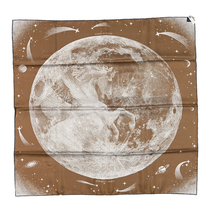 Hermes Silk Clair De Lune Double Face Scarf 90 Marine White Beige 2 of 4