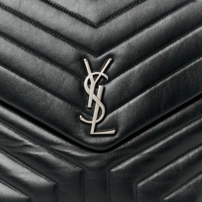 Saint Laurent Calfskin Y Quilted Monogram Large Loulou Chain Satchel Black 9 of 11