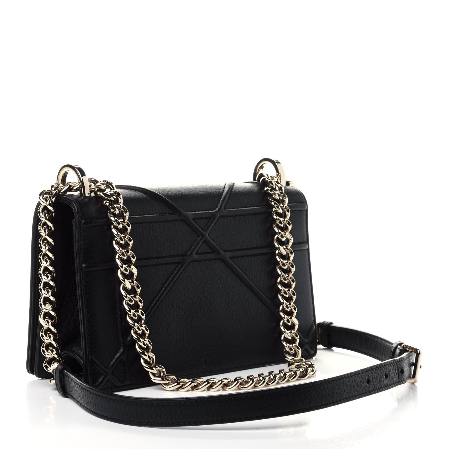 Christian Dior Grained Calfskin Small Diorama Flap Bag Black 2 of 4