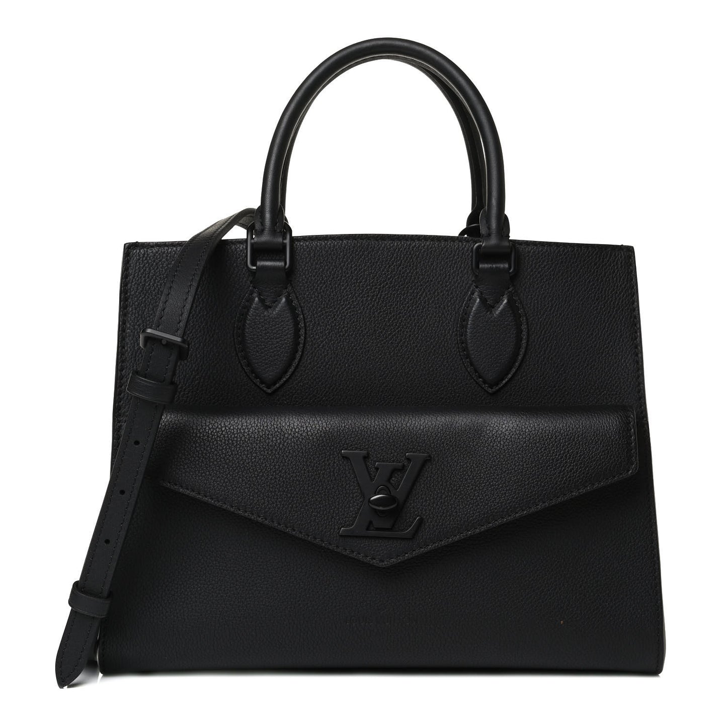 Soft Calfskin Lockme Tote PM Black