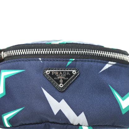 Prada X UNIVERSAL STUDIOS Tessuto Nylon Thunder Frankenstein Print Mini Arm Bag Blu Smeraldo 6 of 6