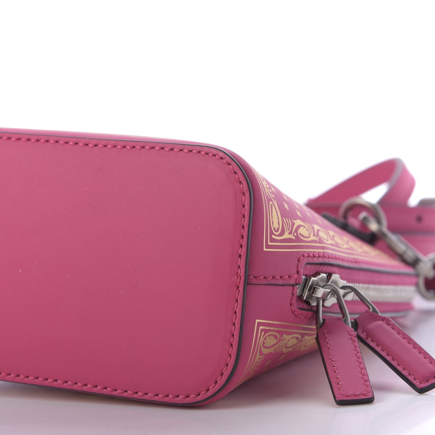 X SEGA Calfskin GUCCY Stars Mini Dome Shoulder Bag Violet Fuxia Gold