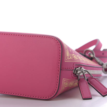 Gucci X SEGA Calfskin GUCCY Stars Mini Dome Shoulder Bag Violet Fuxia Gold 7 of 9