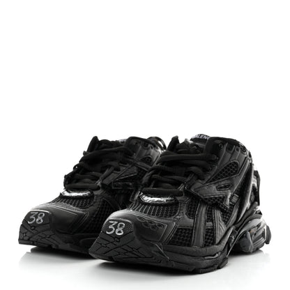 Balenciaga Mesh Rubber Monocolor Womens Runner Sneakers 38 Black 3 of 9