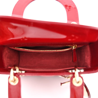 Christian Dior Patent Cannage Small Lady Dior Cherry Red 5 of 11