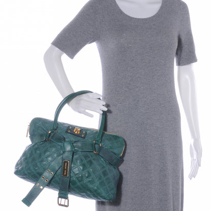 Marc Jacobs Leather Quilted Bruna Tote Teal 2 of 7